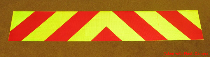 Red/Yellow Chevron Reflective Tape/Vinyl 3600mm x 900mm